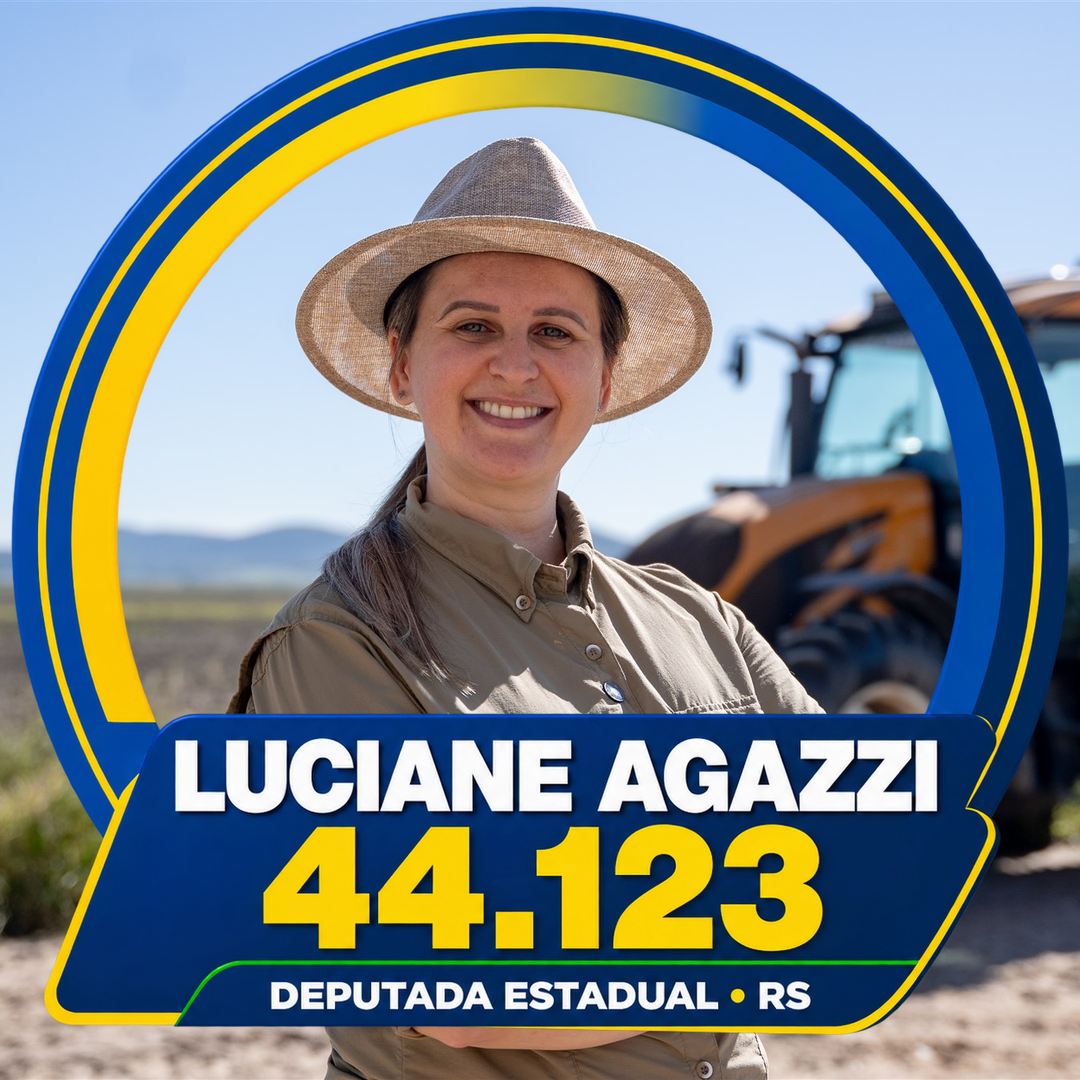 Exemplo de foto com a moldura de apoio a Luciane Agazzi